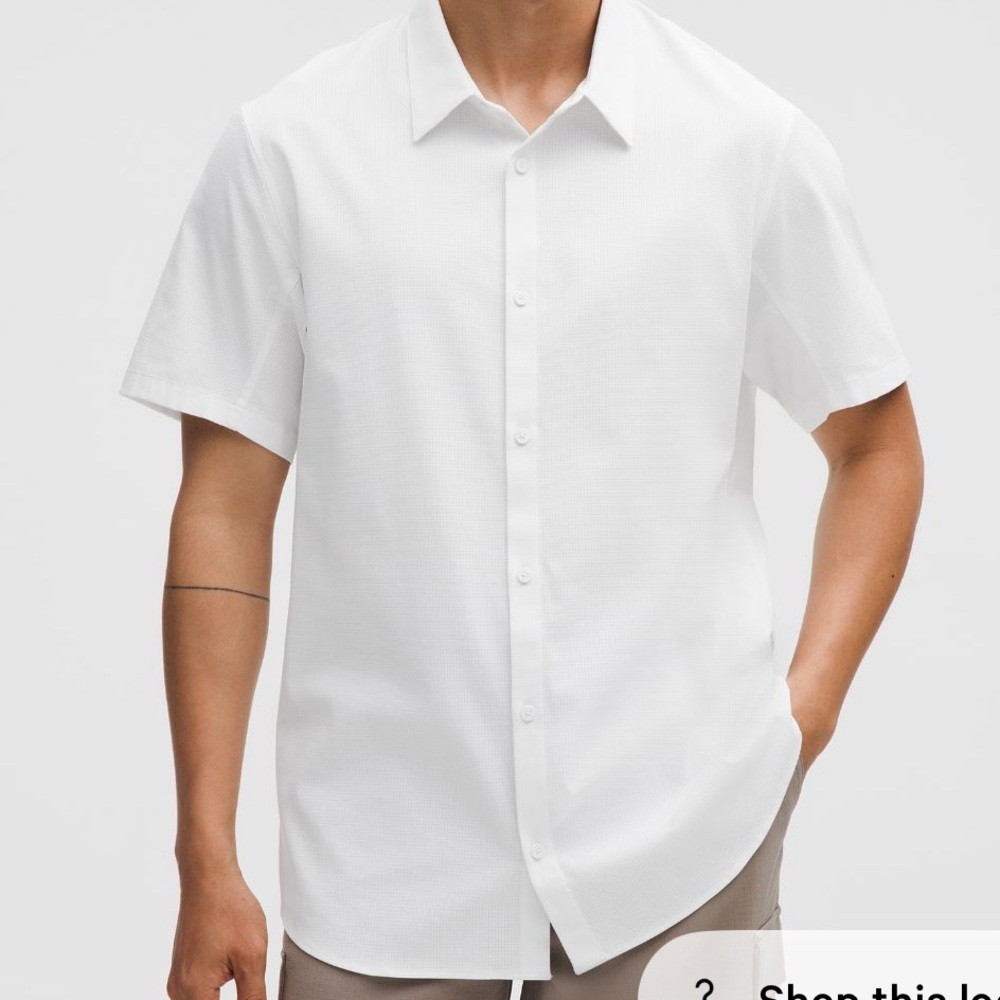 Lululemon Men's Airing Easy Button-Up Shirt- White Large